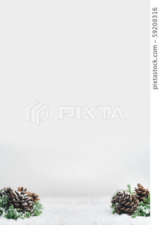 Christmas - Pine cones and branches On the snow Christmas - Pine cones and branches On the snow 59208316