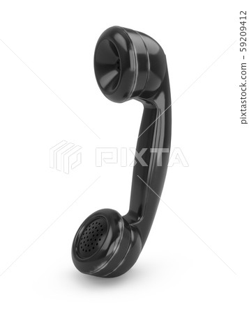 3D rendering black vintage phone isolated on white background 3D rendering black vintage phone isolated on white background 59209412