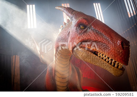 Bright red Dragon in a dungeon in England with 59209581