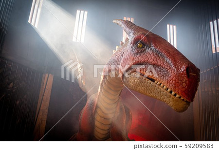 Bright red Dragon in a dungeon in England with 59209583