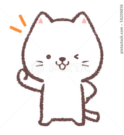 White cat guts pose White cat guts pose 59209856