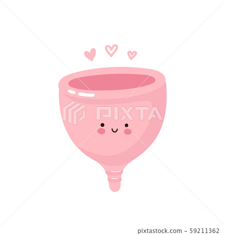 Cute happy smiling menstrual cup. Cute happy smiling menstrual cup. 59211362