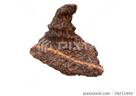 Stromatolite stone isolated on white background 59211493