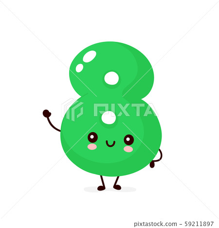 Cute smiling happy number 8. Vector Cute smiling happy number 8. Vector 59211897