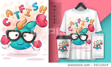 Cute catfish poster and merchandising Cute catfish poster and merchandising 59212024