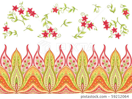 Fantasy flowers, traditional Jacobean embroidery Fantasy flowers, traditional Jacobean embroidery 59212064