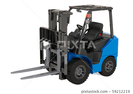 Hydrogen Fuel Cell Forklift Truck, 3D rendering Hydrogen Fuel Cell Forklift Truck, 3D rendering 59212219