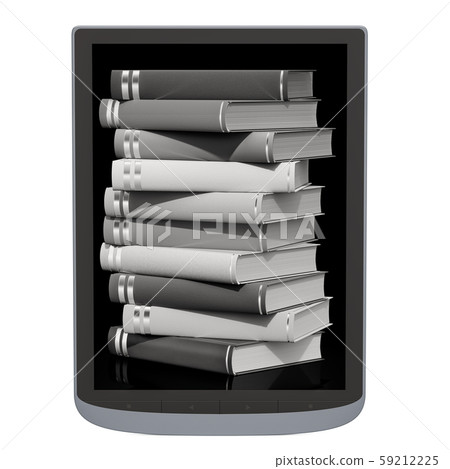 E-book reader, 3D rendering E-book reader, 3D rendering 59212225