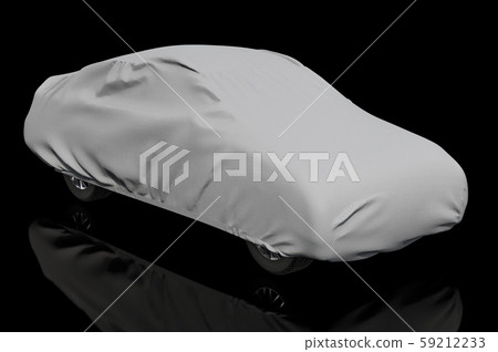 Car cover on the auto, 3D rendering 59212233
