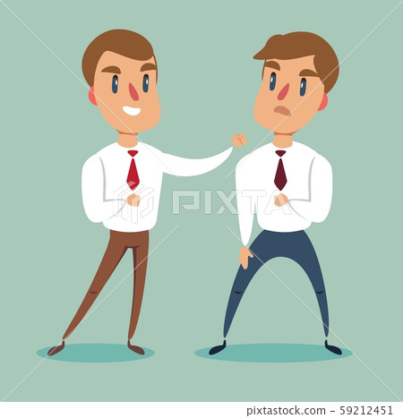 Businessman fighting against another businessman. Business competition concept. Businessman fighting against another businessman. Business competition concept. 59212451