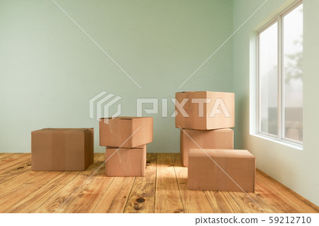 Moving boxes on the floor rendering 59212710