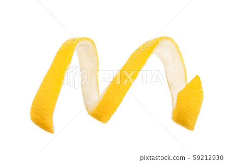 Lemon peel isolated on white background without a shadow. Healthy food Lemon peel isolated on white background without a shadow. Healthy food 59212930