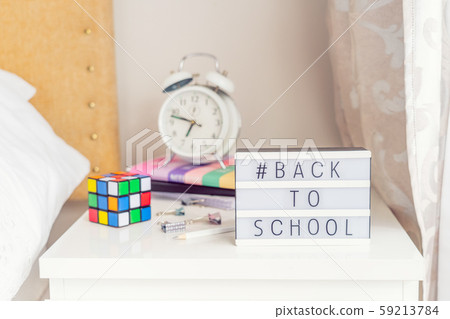 Back to school message with hashtag on lightened 59213784