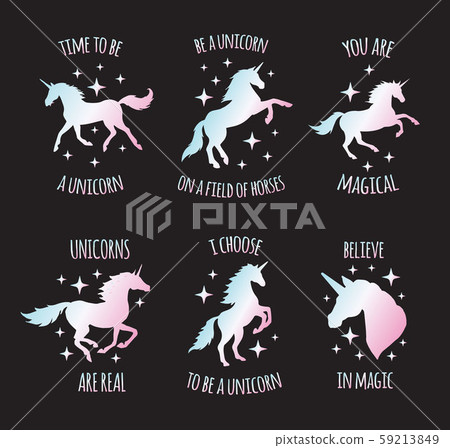 Vector set bundle of holographic unicorn quotes Vector set bundle of holographic unicorn quotes 59213849