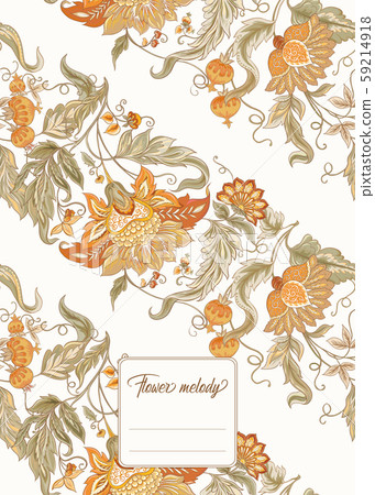 Stylized ornamental flowers in retro, vintage Jacobin  59214918