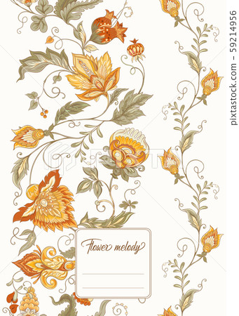 Stylized ornamental flowers in retro, vintage Jacobin Stylized ornamental flowers in retro, vintage Jacobin 59214956