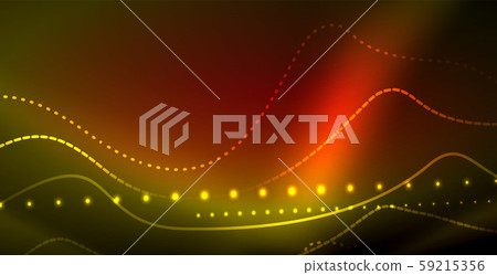 Glowing abstract wave on dark, shiny motion, magic space light. Techno abstract background Glowing abstract wave on dark, shiny motion, magic space light. Techno abstract background 59215356