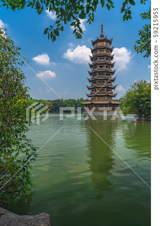 Sun Pagoda Tower at Shan Lake in Guilin 59215955