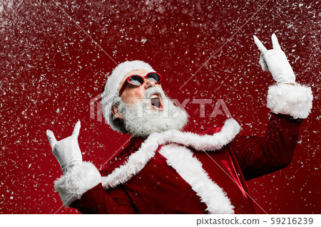 Rock Santa Claus on Red 59216239