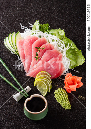 sashimi on the black background 59218616