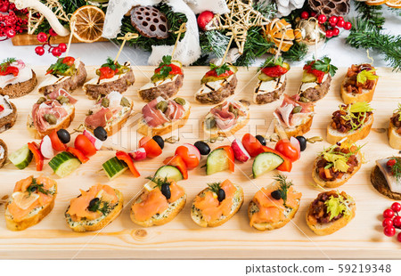 Christmas appetizers on the table Christmas appetizers on the table 59219348