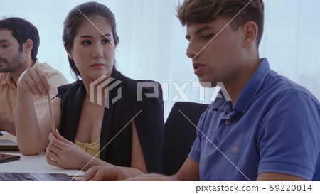 Creative business people having group conversation Creative business people having group conversation 59220014
