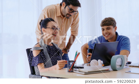 Group meeting of creative business people office. Group meeting of creative business people office. 59220029