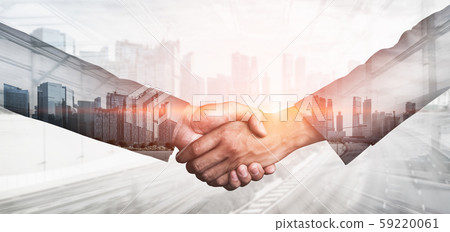 Double Exposure Image of Business and Finance 59220061