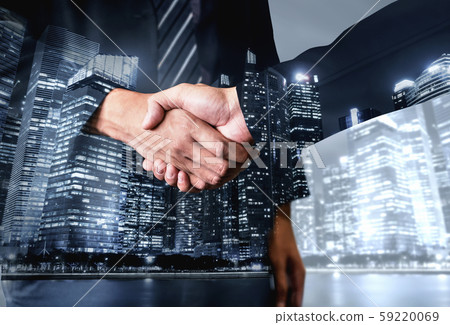 Double Exposure Image of Business and Finance Double Exposure Image of Business and Finance 59220069