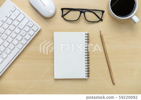 Office desk workspace and table background. Office desk workspace and table background. 59220092