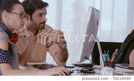 Creative business people having group conversation Creative business people having group conversation 59220099