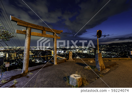 Torii Gate and Night View of Ikeda City 59224074