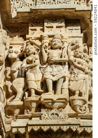 Decorative carving detail of Jagdish Temple in Decorative carving detail of Jagdish Temple in 59224841