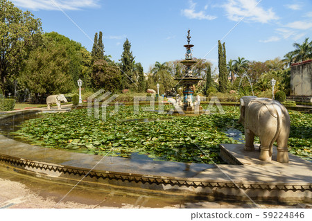 Lotus pool and marble elephants in Saheliyon ki Lotus pool and marble elephants in Saheliyon ki 59224846