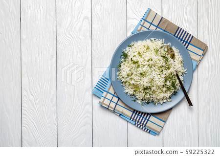 Shivid Polow, Persian Dill Rice,top view 59225322