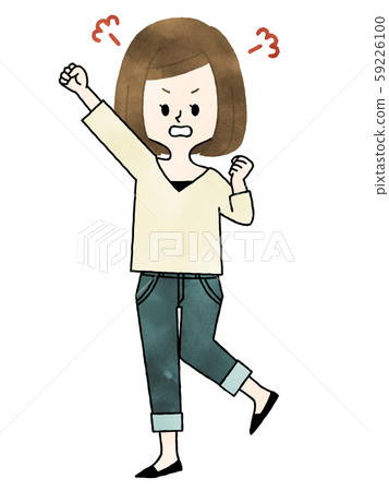 Woman-get angry / claim-watercolor 59226100