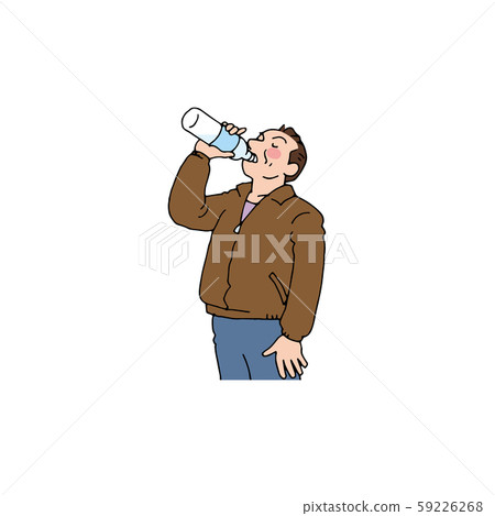 Men who drink water of plastic bottles 59226268