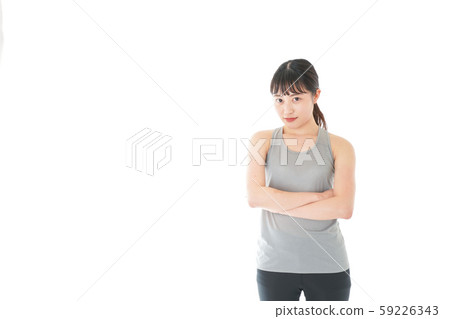 年輕女子穿運動服 年輕女子穿運動服 59226343