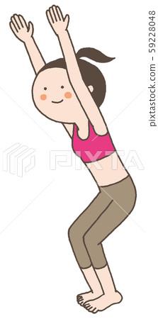 Women doing yoga in Utu Katasana (chair pose) Women doing yoga in Utu Katasana (chair pose) 59228048
