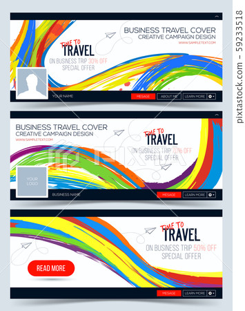 Colorful vector Header Layout Template for business travel 59233518