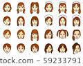Young woman face ③ (color) 59233791