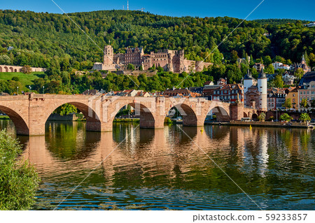 Heidelberg town on Neckar river, Germany 59233857