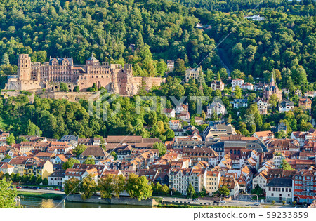 Heidelberg town on Neckar river, Germany 59233859