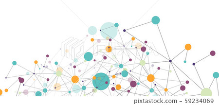 Line points connections geometric abstract background. 59234069