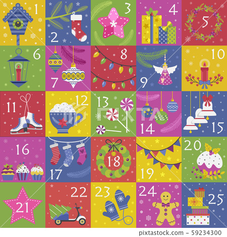 Christmas Advent Calendar with Xmas Day Numbers Christmas Advent Calendar with Xmas Day Numbers 59234300