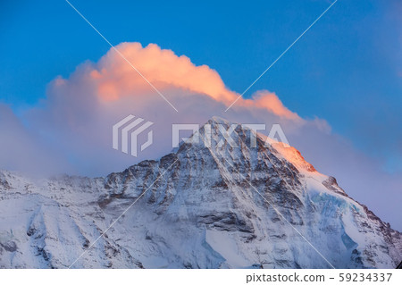 Panoramic view of Swiss Alps sunrise, Switzerland Panoramic view of Swiss Alps sunrise, Switzerland 59234337