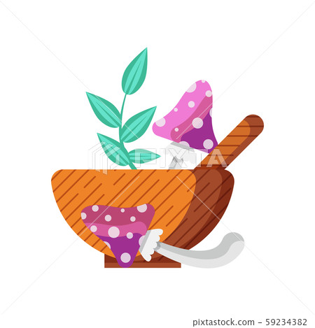 Magic Potion Recipe Components in Bowl Icon 59234382