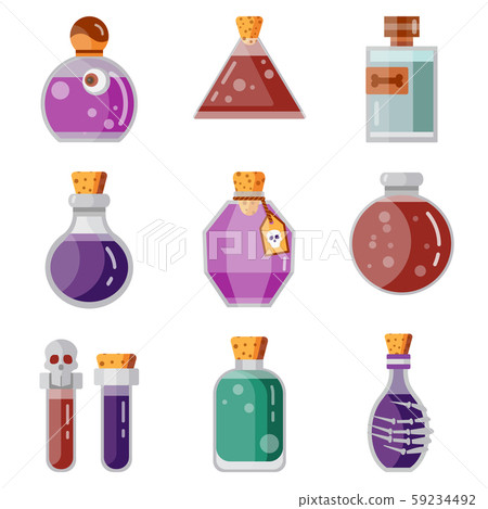 Potion Magic Bottles Fantasy Flat Gaming Icon Potion Magic Bottles Fantasy Flat Gaming Icon 59234492