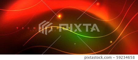 Shiny neon lines template - northern lights glowing blur lines. Futuristic style glow neon 80s disco Shiny neon lines template - northern lights glowing blur lines. Futuristic style glow neon 80s disco 59234658