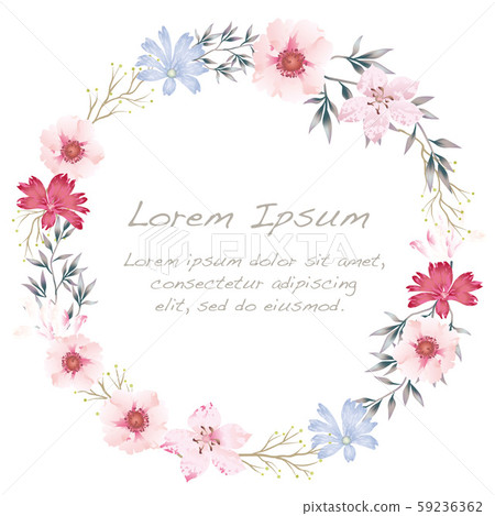 Watercolor style floral frame illustration Watercolor style floral frame illustration 59236362
